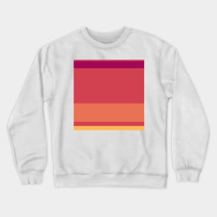 An admirable hybrid of Almost Black, Dark Fuchsia, Faded Red, Light Red Ochre and Pastel Orange stripes. Crewneck Sweatshirt